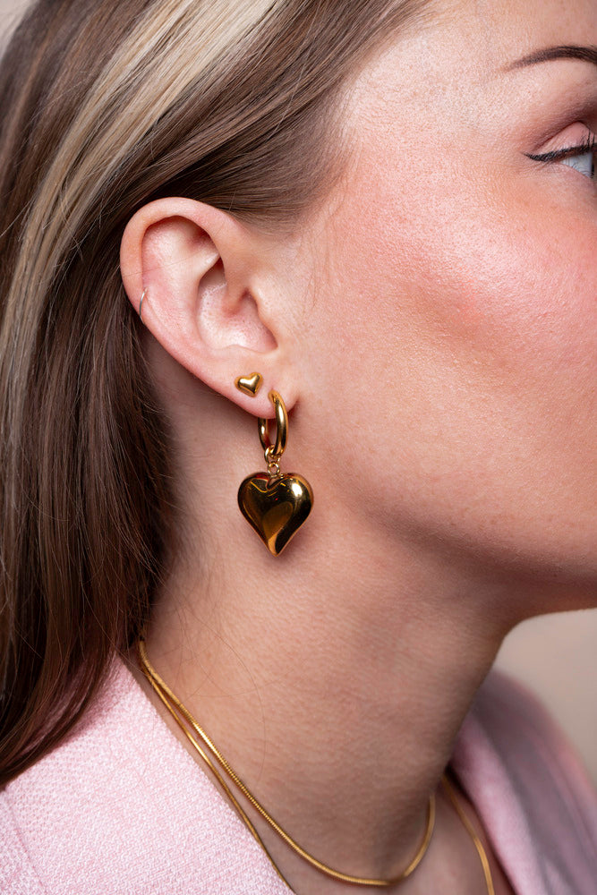 Klobige Herzohrringe - Liv