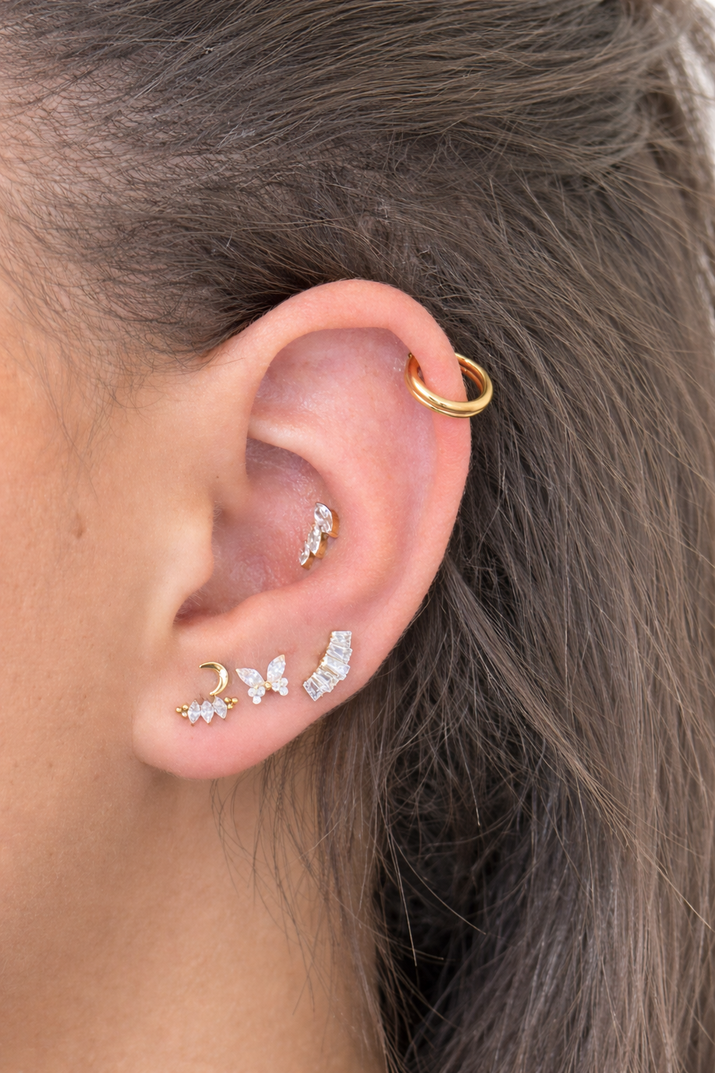 Piercing Anneau Double Minimaliste en Titane - Tamara