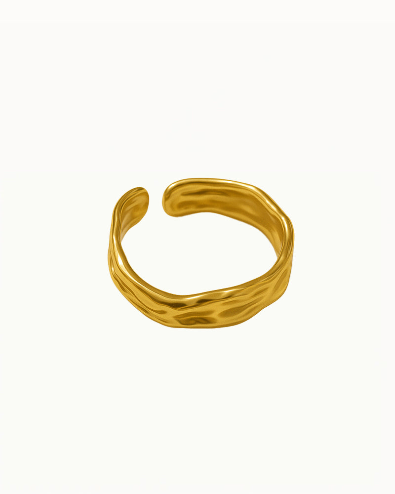 Wavy Ring with Opening - Adjustable - Leslie - R57