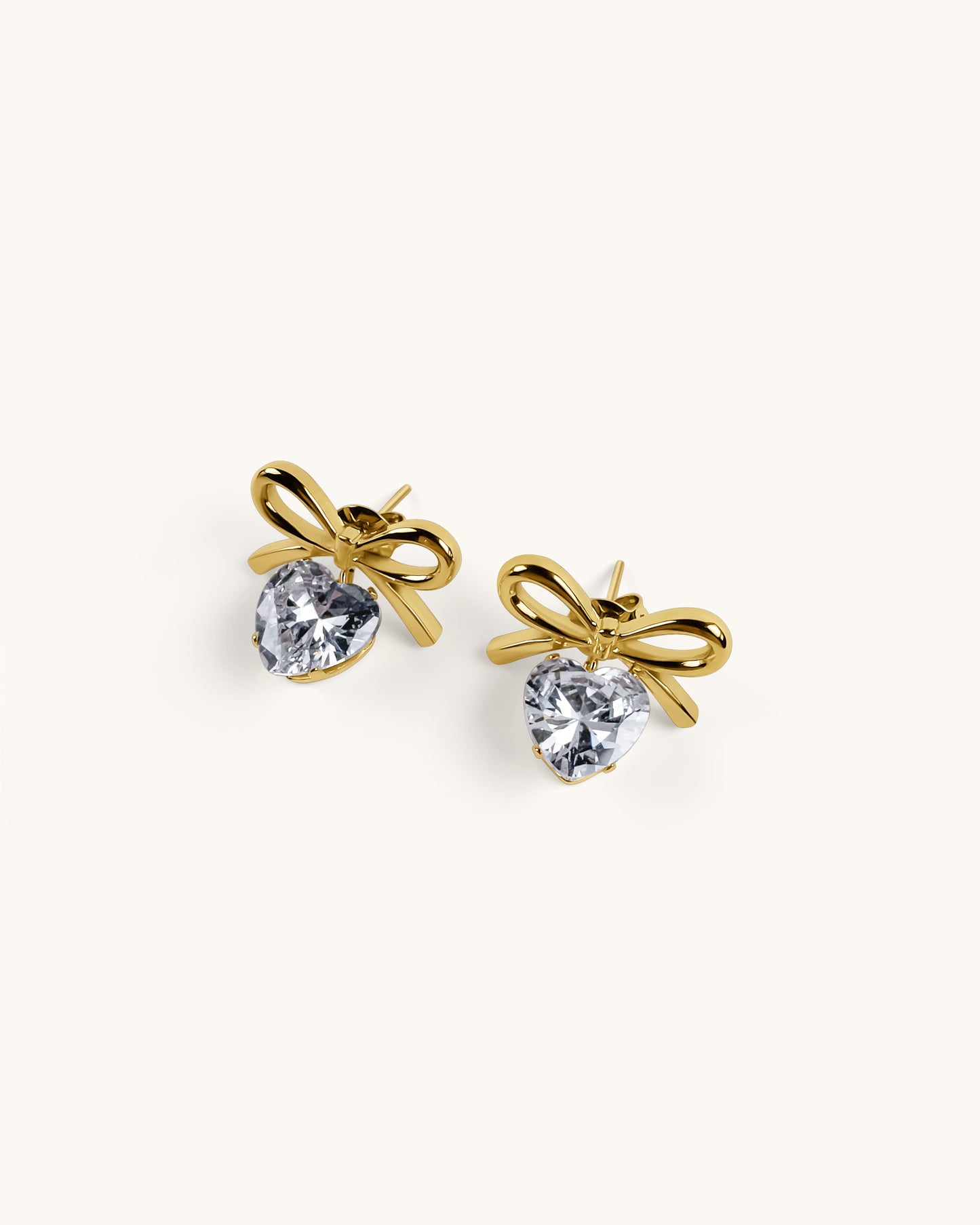 Bow With Crystal Earrings - Odris