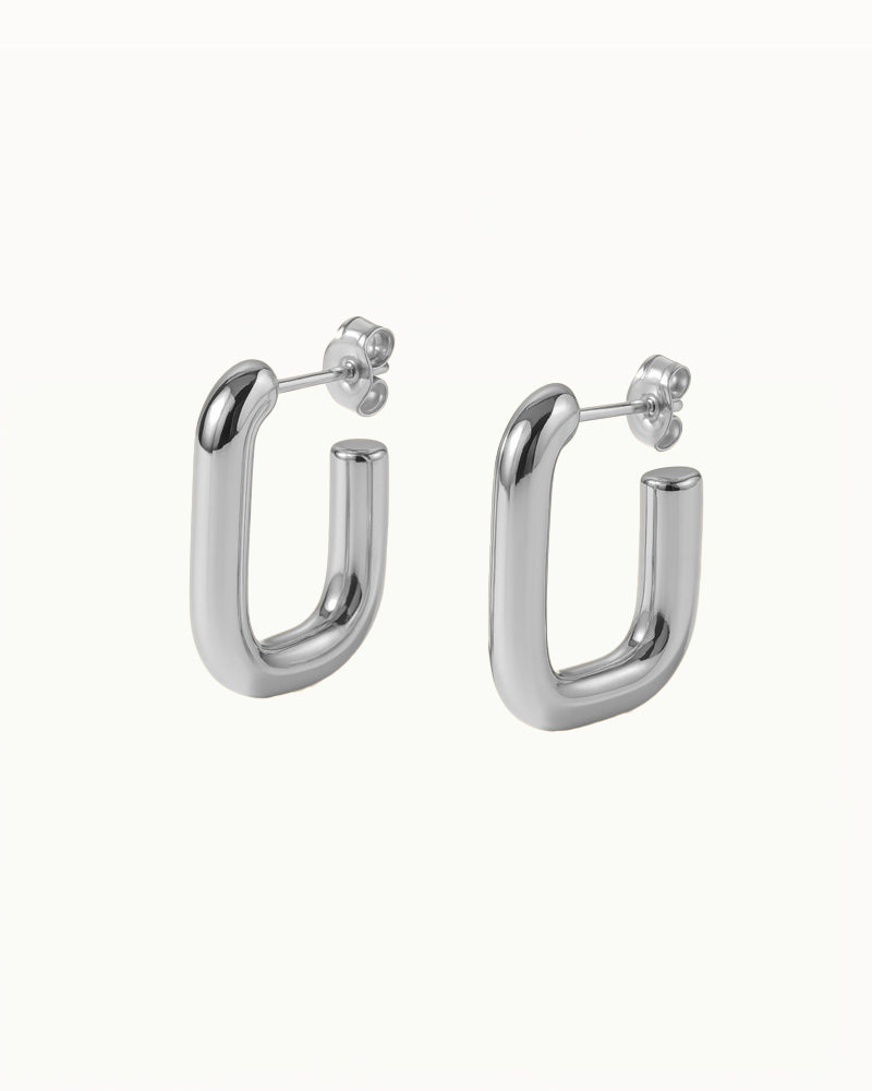 Boucles d'oreilles Ovale Hoop - Rosa