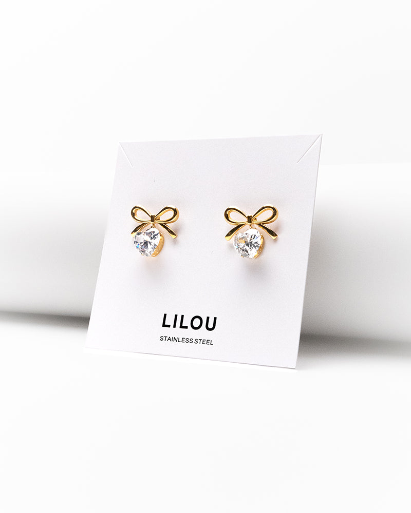 Schleife mit Kristallohrringen - Odris