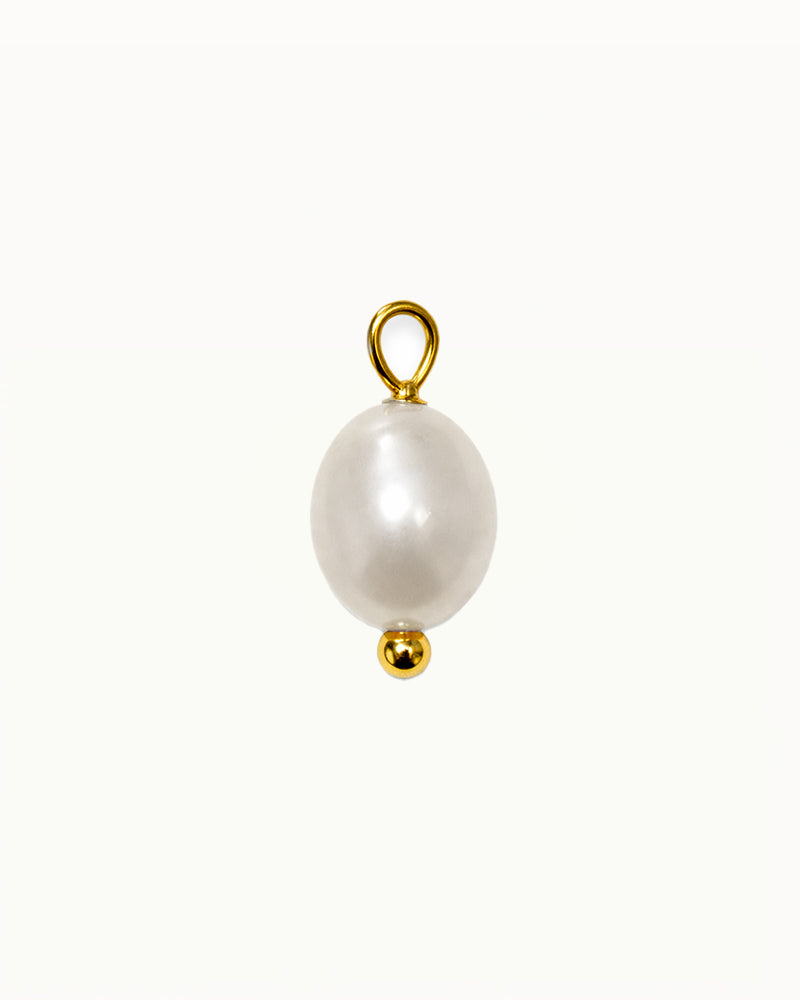 Gold Charm with Pearl - Brooke
