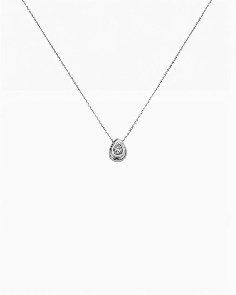 Ketting met Traanvormige Hanger en Kristal - Odette