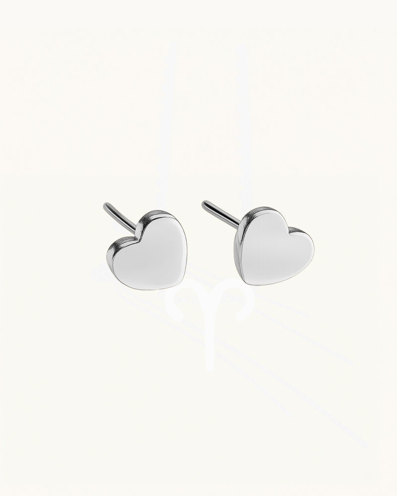 Subtle Heart Stud Earrings - Noor