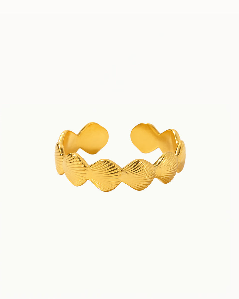 Goldfarbener Muschelring - Verstellbar - Aleena - R55