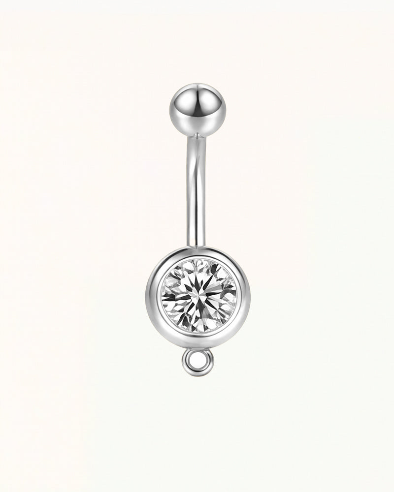 Titan-Bauchnabelpiercing mit Kristall und baumelndem Auge – Kelsey
