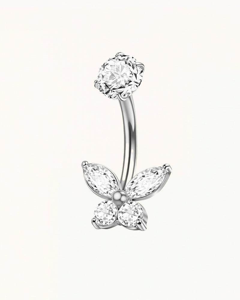 Titanium Belly Button Piercing with Butterfly Design - Trixie