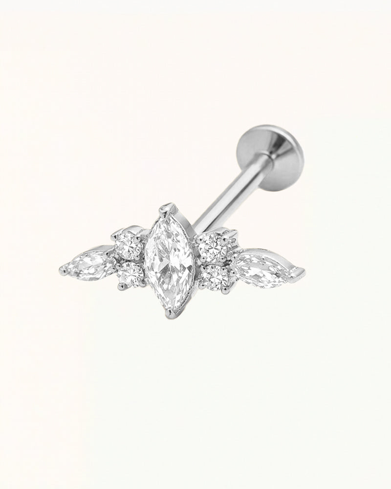 Verziertes Titan-Piercing mit funkelnden Steinen - Alba