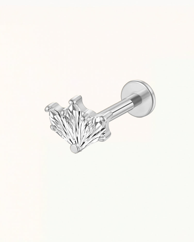 Titanium Fan Shaped Crystal Piercing - Amelie