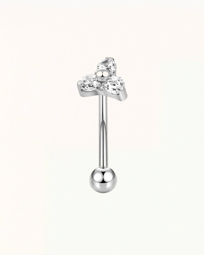 Titan-Rook-Piercing mit drei Steinen - Caitlin