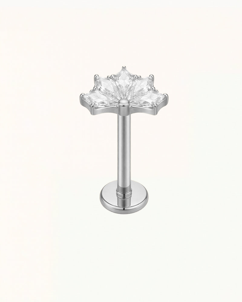 Titanium Lotus Flower Piercing with Crystals - Dakota