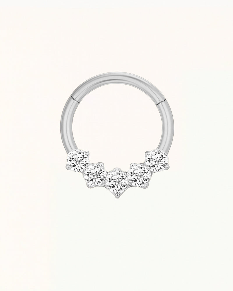 Daith-Piercing aus Titan mit Kristallen – Keira