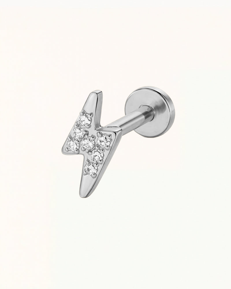 Titan-Blitz-Piercing mit Kristallen - Kira