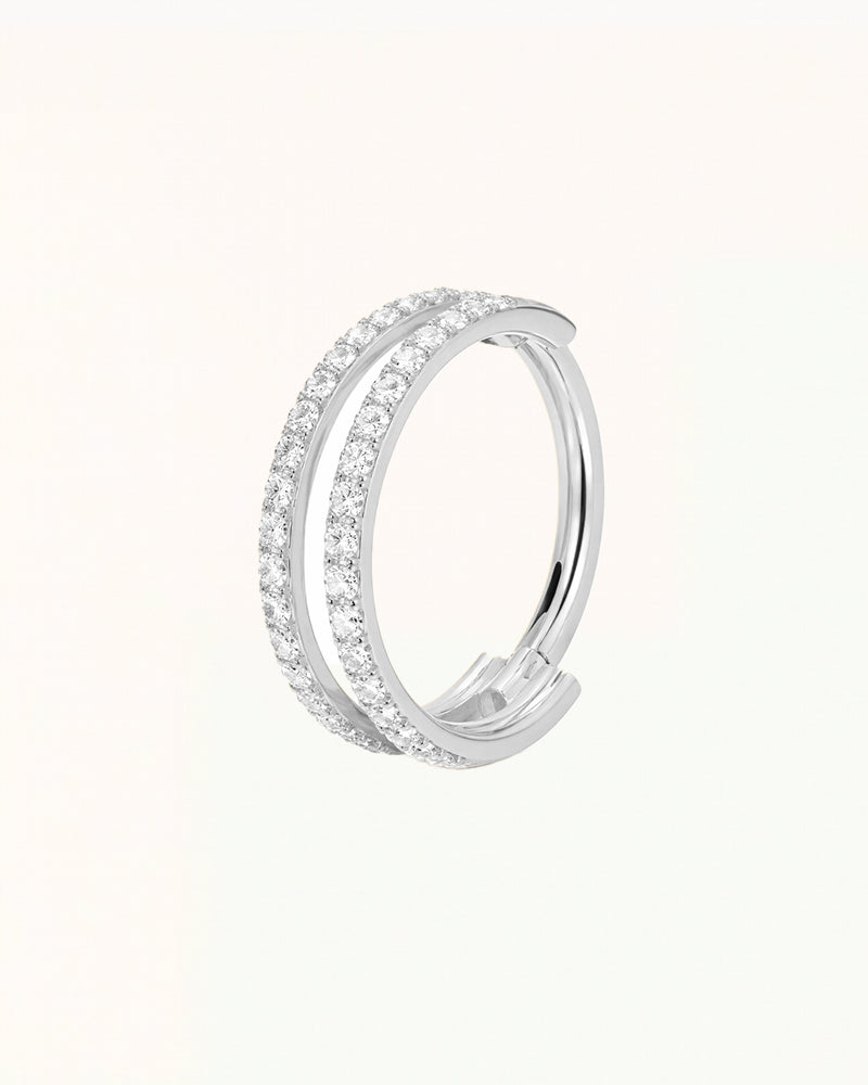 Titan-Doppelreihen-Kristallring-Piercing - Miri