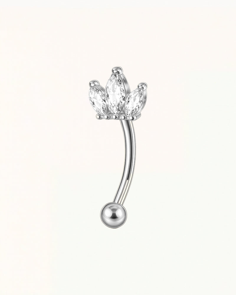 Titanium Rook Piercing with Marquise Stones - Sima