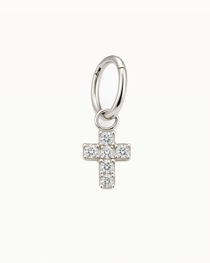 Titanium Clicker Piercing with Cross Pendant - Zaria
