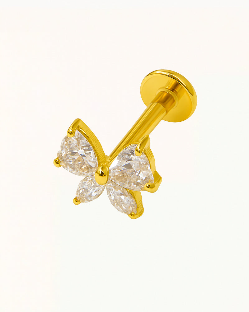 Piercing en titane Strik avec cristaux - Anabella