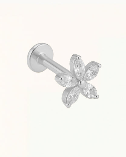 Titanium Flower Piercing with Five Stones - Aubrey