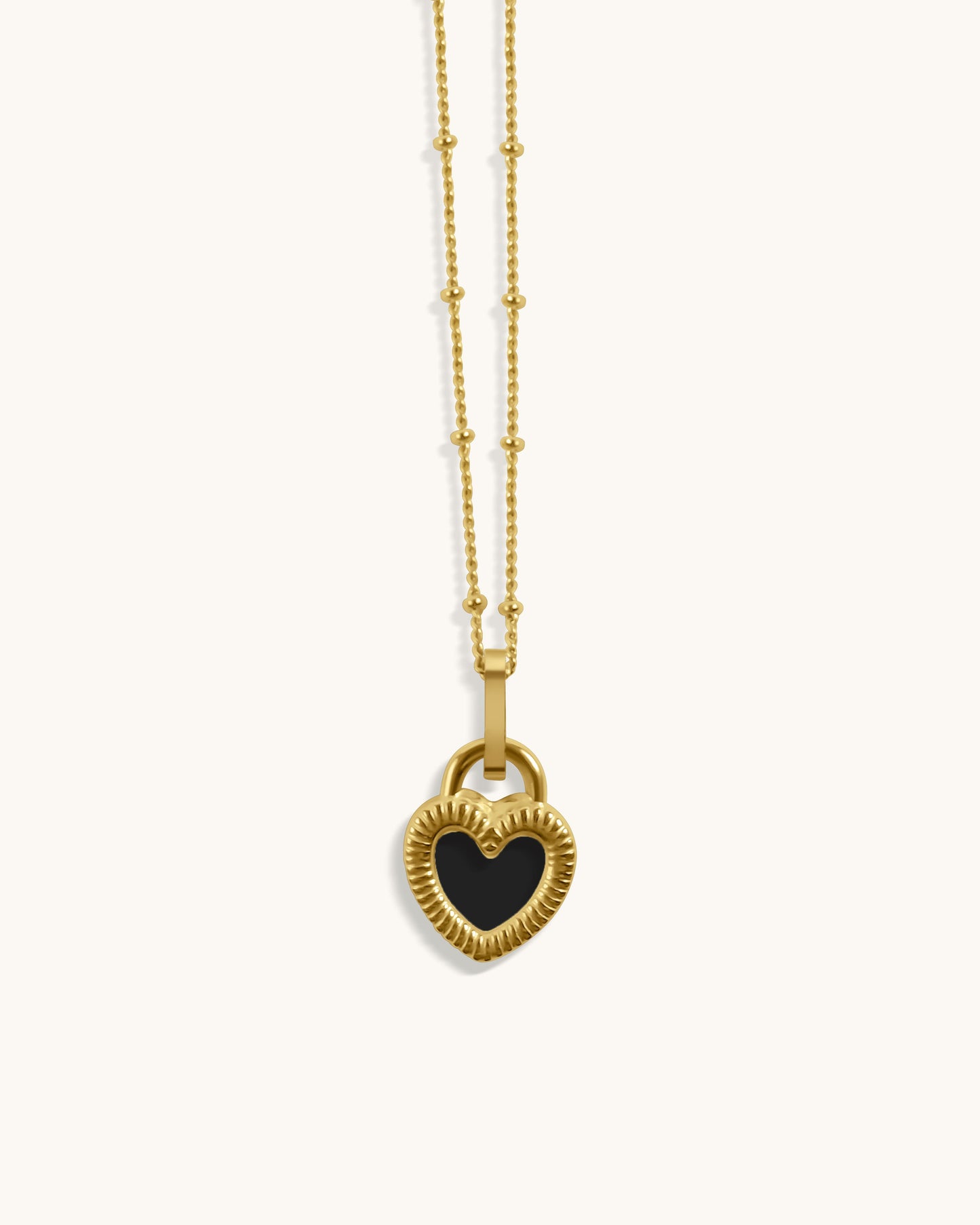 Bold Heart Necklace with Two Colors - Cassidy