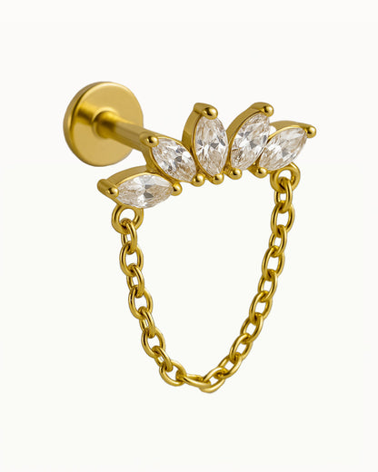 Titanpiercing mit Kette - Elsie