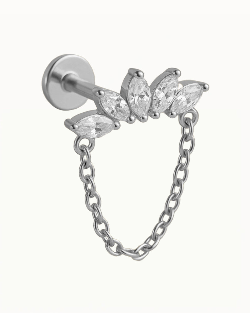 Titanpiercing mit Kette - Elsie