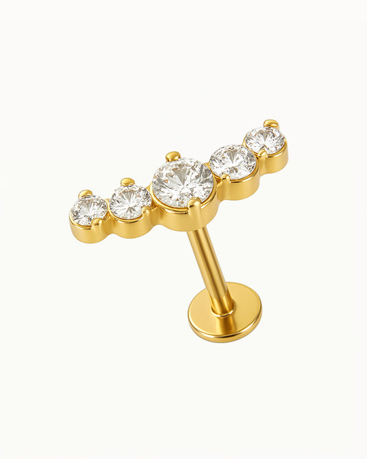 Titanium Piercing with Round Crystals - Esia