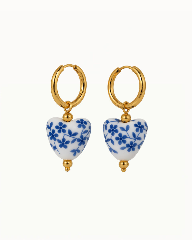 Delft Blue Earrings - Fleur