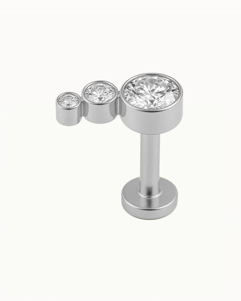 Titanium Piercing Minimalist Round Crystals - Isra