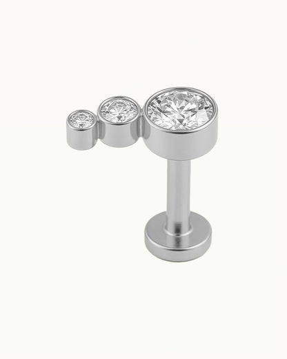 Titanium Piercing Minimalist Round Crystals - Isra