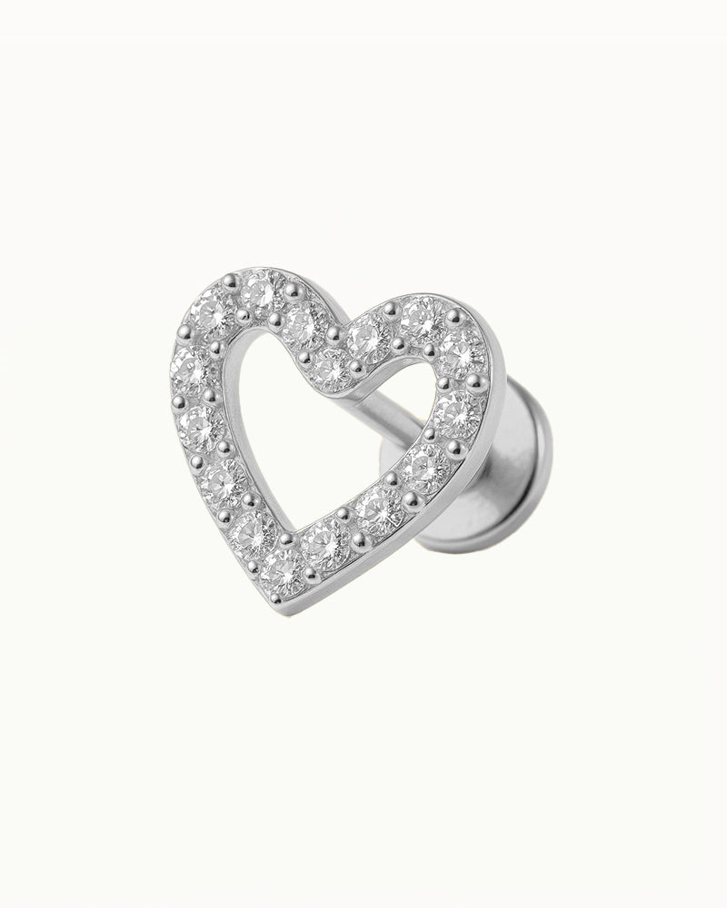 Titanium Piercing in Heart Shape with Crystals - Joanne