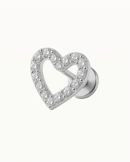 Titanium Piercing in Heart Shape with Crystals - Joanne