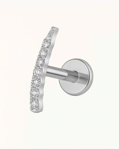 Piercing incurvé en titane avec pierres - Jolie