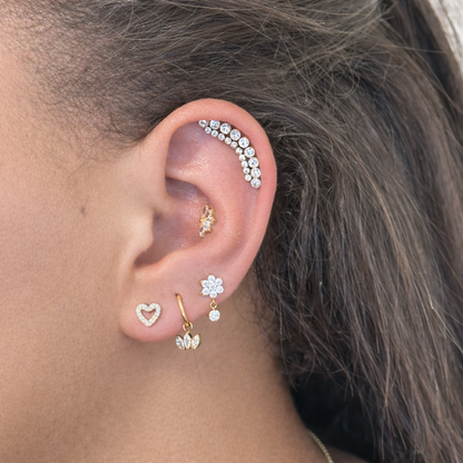 Titanium Piercing in Heart Shape with Crystals - Joanne