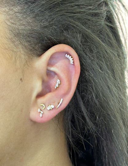 Piercing en titane Bijtje avec cristaux - Klaudia