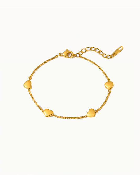Golden Bracelet with Hearts - Kori