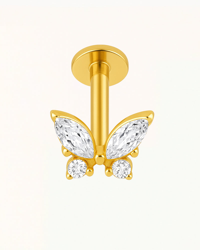 Titan Schmetterling mit Steinen Piercing - Mai 