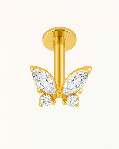 Titan Schmetterling mit Steinen Piercing - Mai 