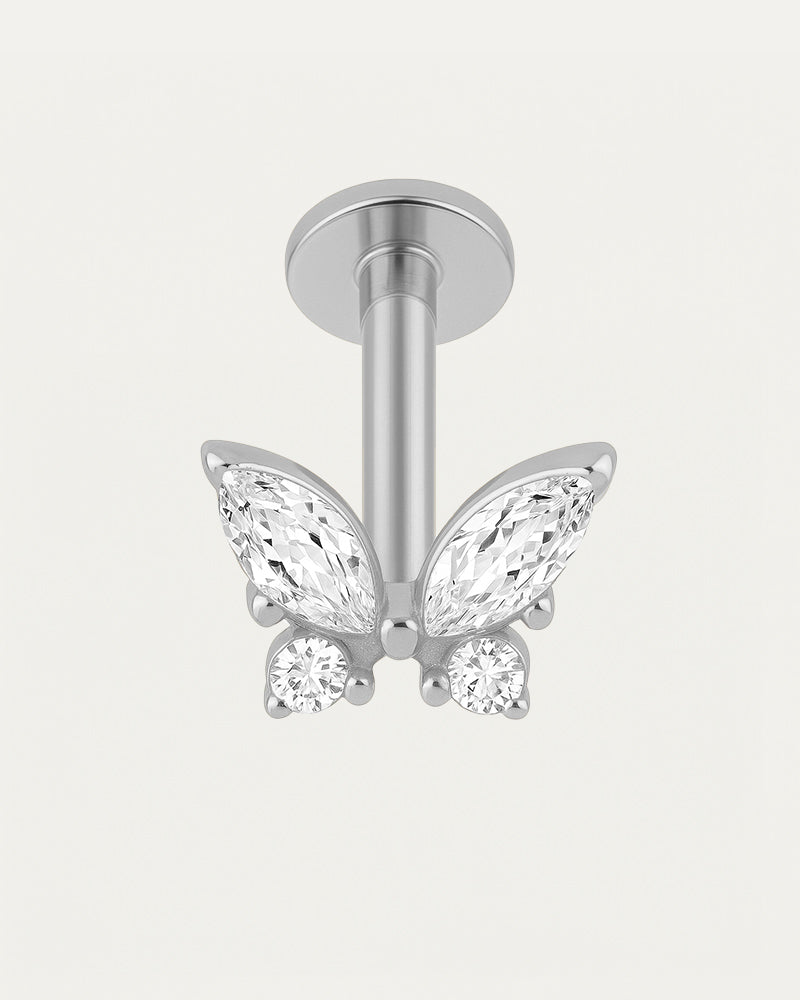 Titan Schmetterling mit Steinen Piercing - Mai 