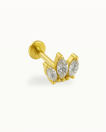 Piercing en titane Kroon avec cristaux - Milou