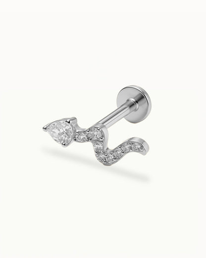 Piercing en titane avec cristaux - Savannah