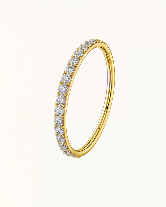 Titan-Ring-Piercing mit Kristallen - Sylvana