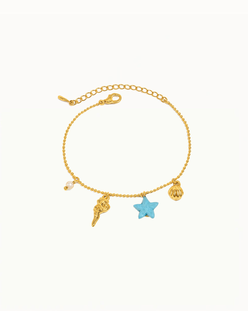 Goldarmband mit Meeresanhängern - Dilara