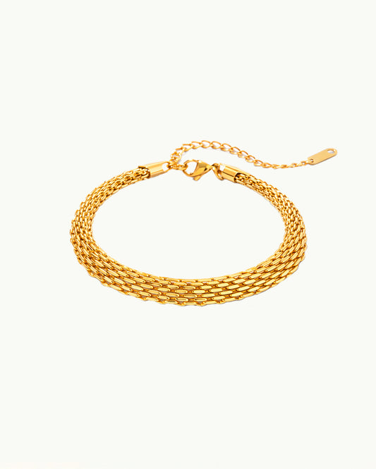 Goudkleurige Chunky Schakelarmband - Milana