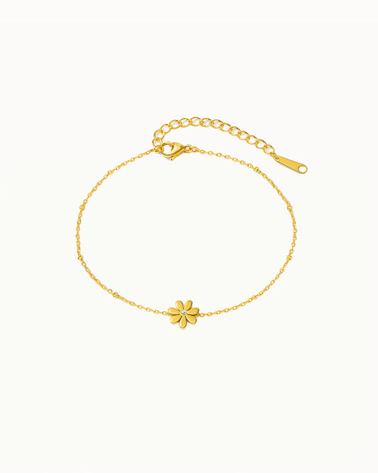 Gold Bracelet with Flower Pendant - Tiffany