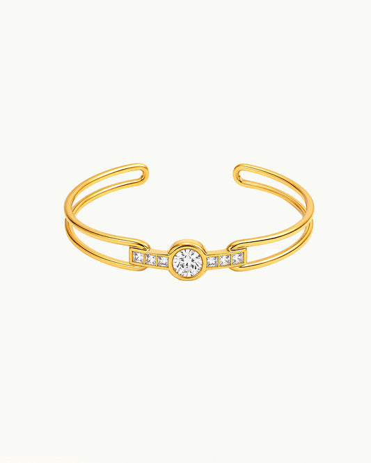 Gouden Bangle Armband met Kristallen - Izanne