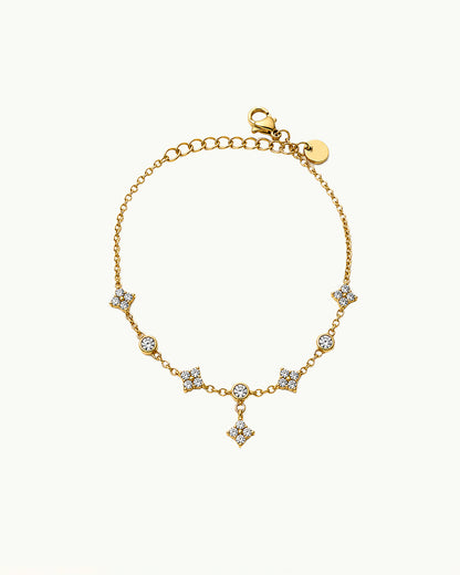 Gouden Armband met Kristallen Bloem Details - Jinthe