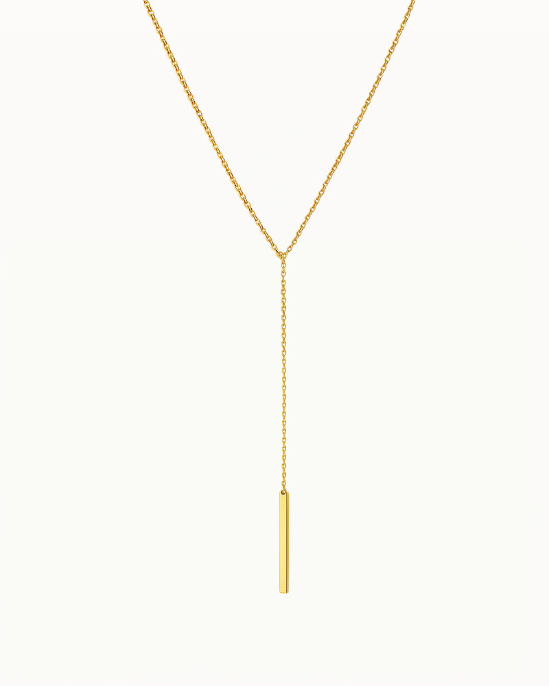 Minimalist Y-Necklace with Bar Pendant - Kayla