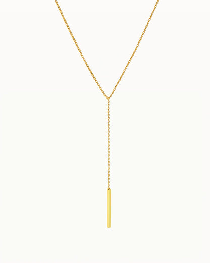 Minimalist Y-Necklace with Bar Pendant - Kayla