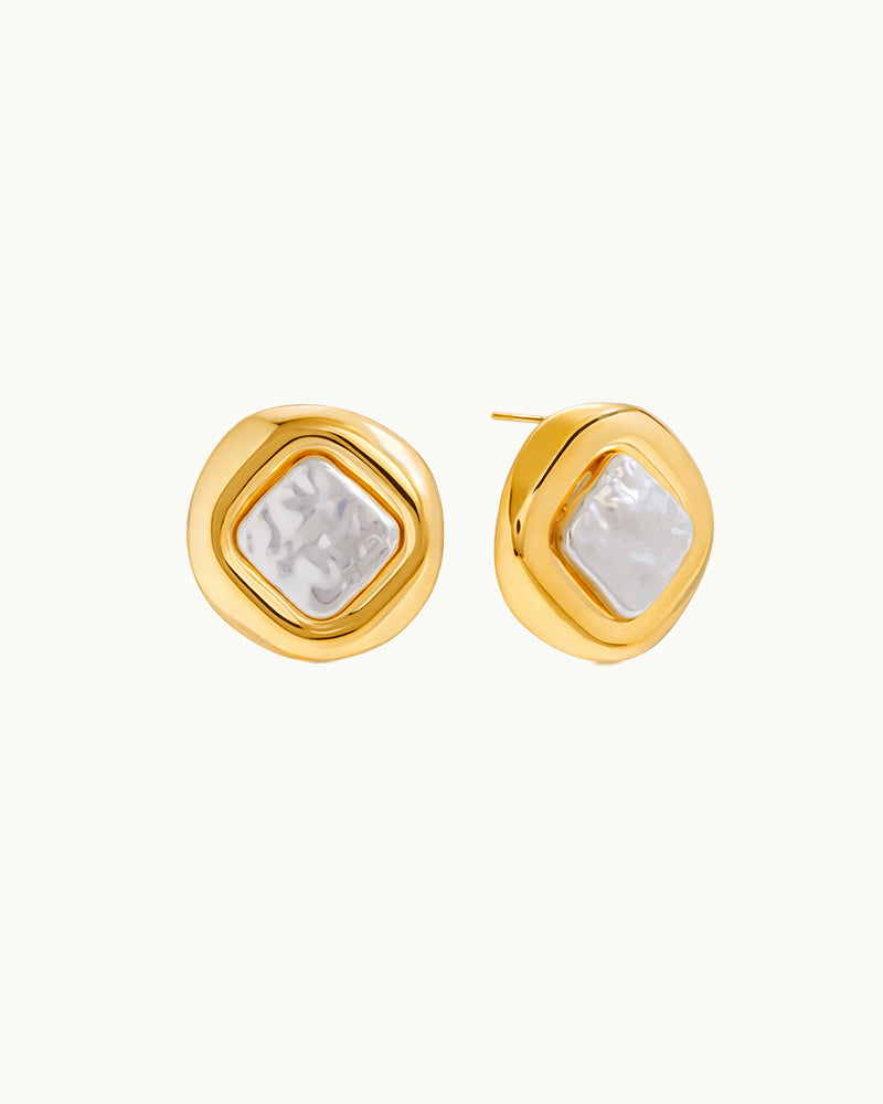 Gouden Oorbellen met Parel Accent - Alexis